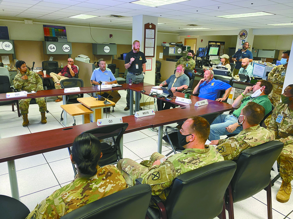 Installation staff, CAT work 24/7 during Hurricane Laura