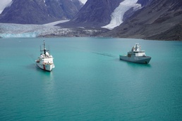 U.S. Coast Guard Cutter Campbell conducts joint training with Royal Danish Navy along the west coast of Greenland.