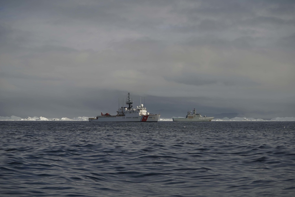 U.S. Coast Guard Cutter Campbell conducts joint training with Royal Danish Navy along Greenland's western coast.