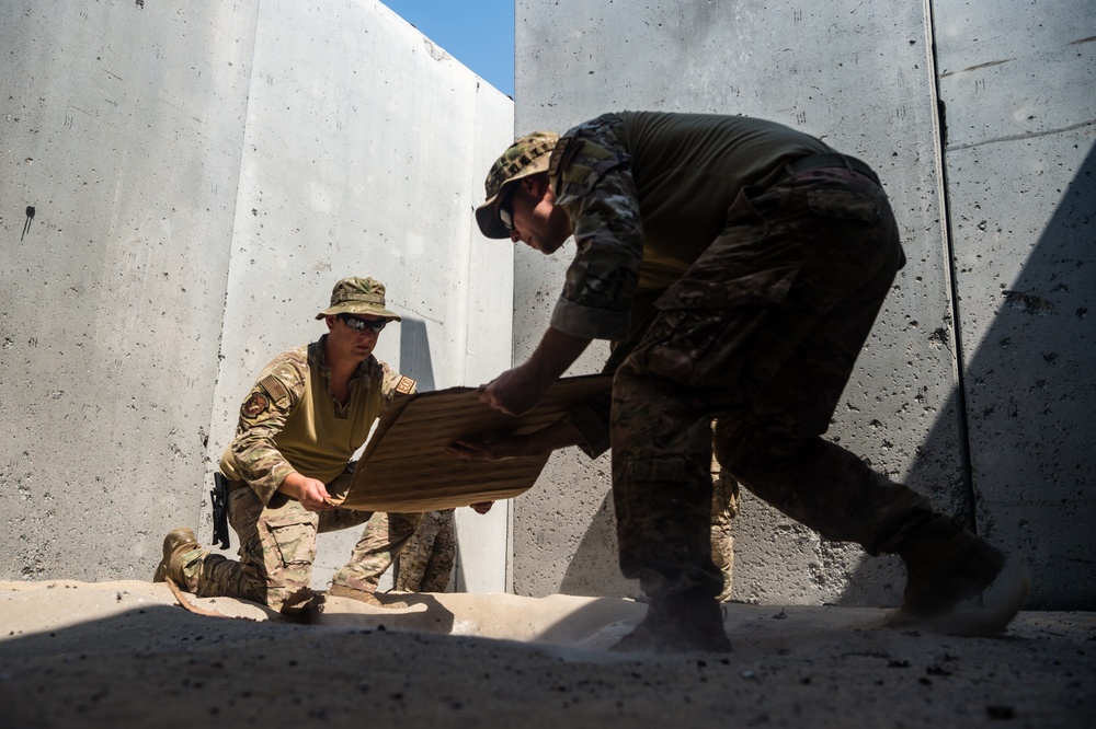 EOD Airmen conduct controlled detonation operations at AUAB