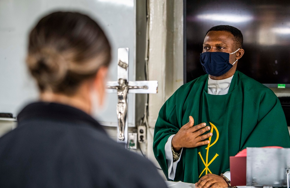 Roman Catholic Mass is Conducted Aboard USS Germantown (LSD 42)