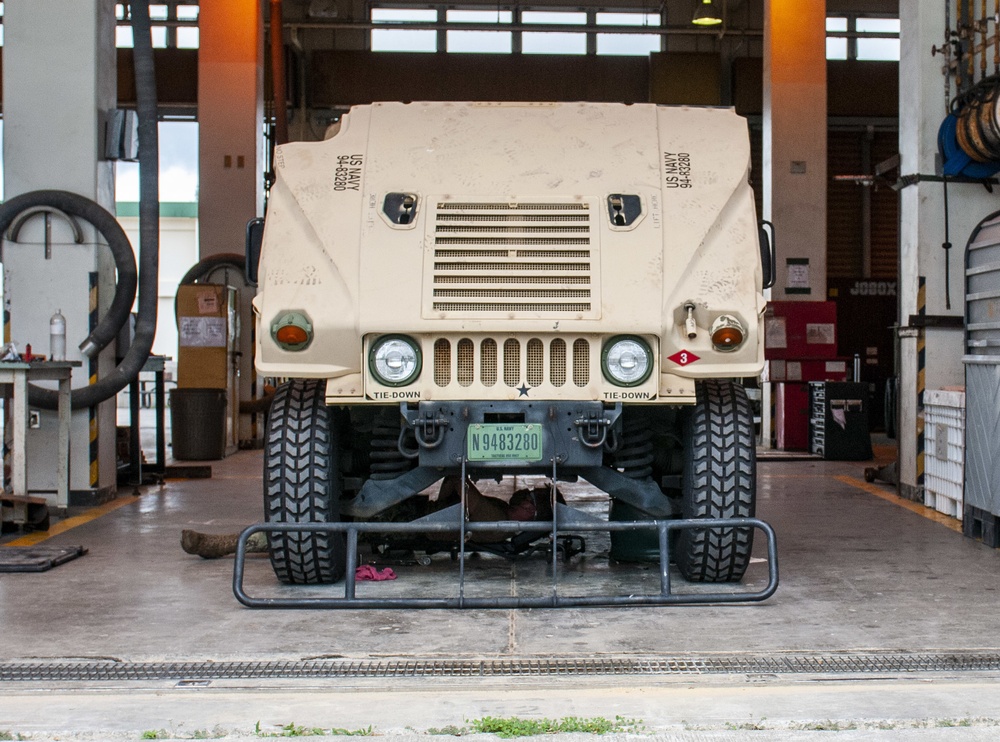 Seabees Maintain Camp Shields Equipment