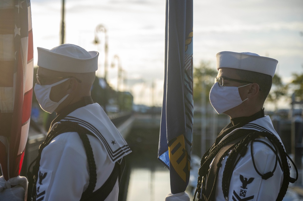USS Constitution Color Guard performs for the Navy Seal Foundation