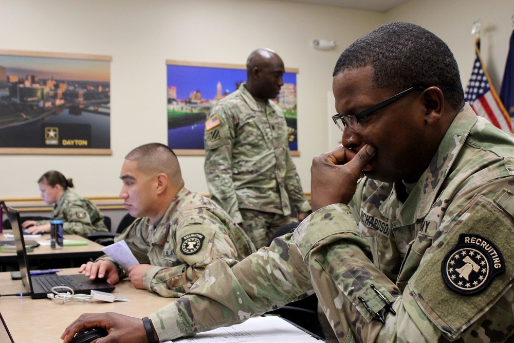 U.S. Army recruiting station commanders and first sergeants meet to discuss future Soldier prospects