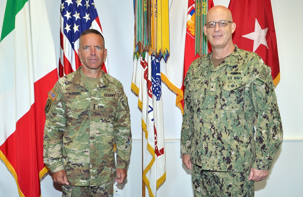 Rear Admiral Kevin Jones visits Caserma Ederle in Vicenza, Italy