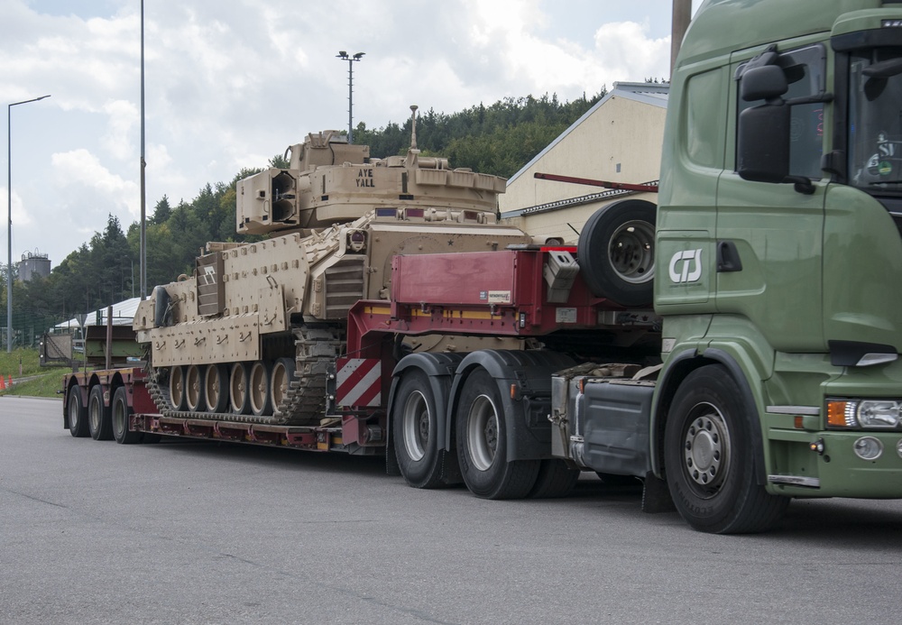 Military equipment arrives at JMRC for Combined Resolve XIV