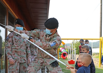 KFOR brings cheer to primary school, donates new playground