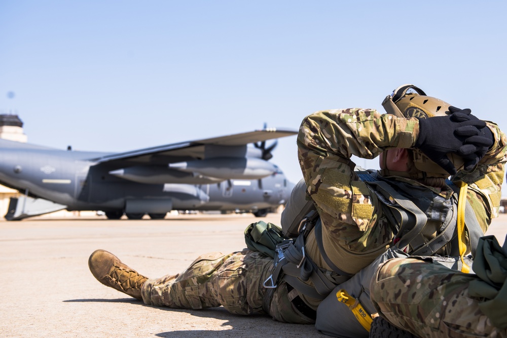 Special Tactics Airmen parachute for training