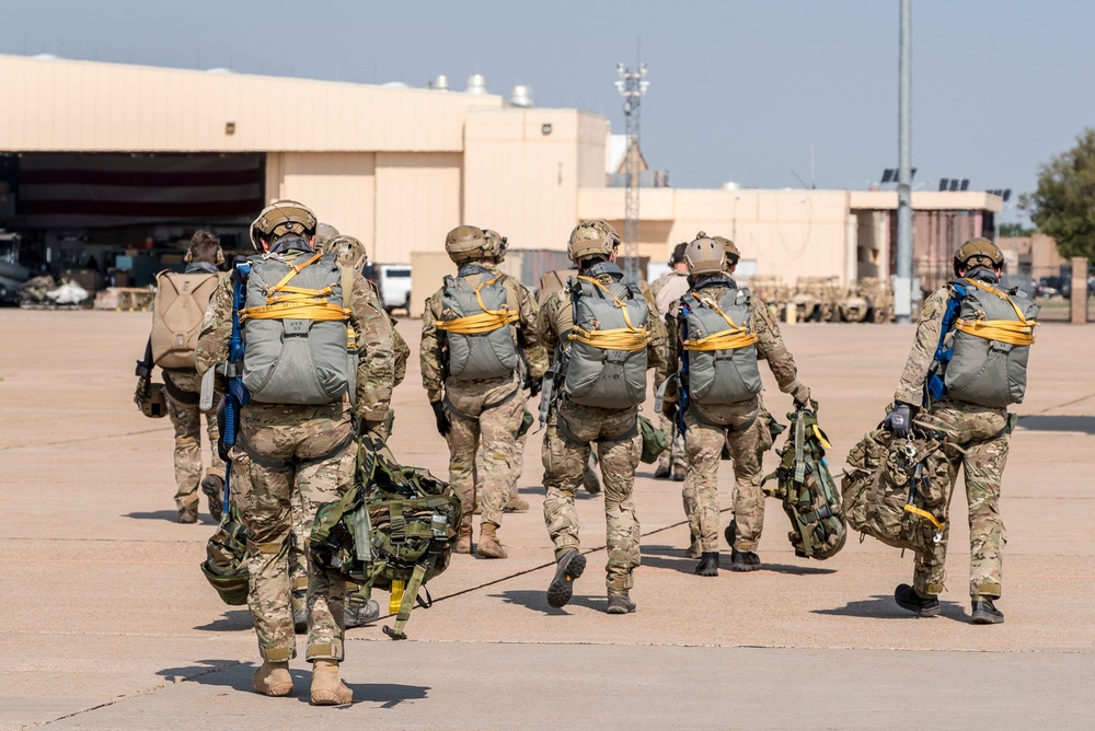 Special Tactics Airmen parachute for training