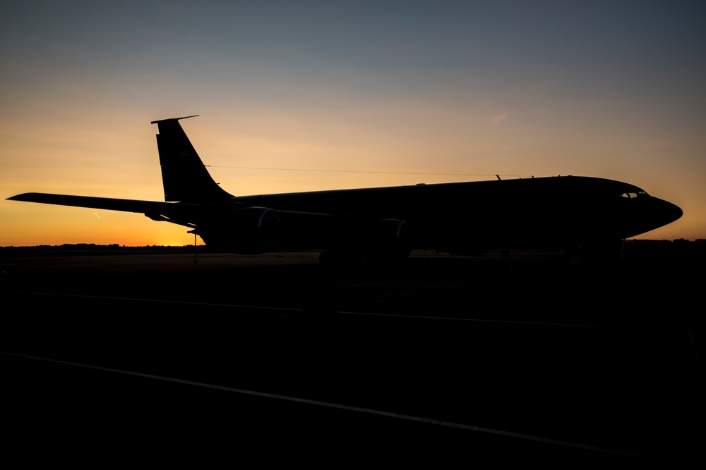 Flight line at sunrise
