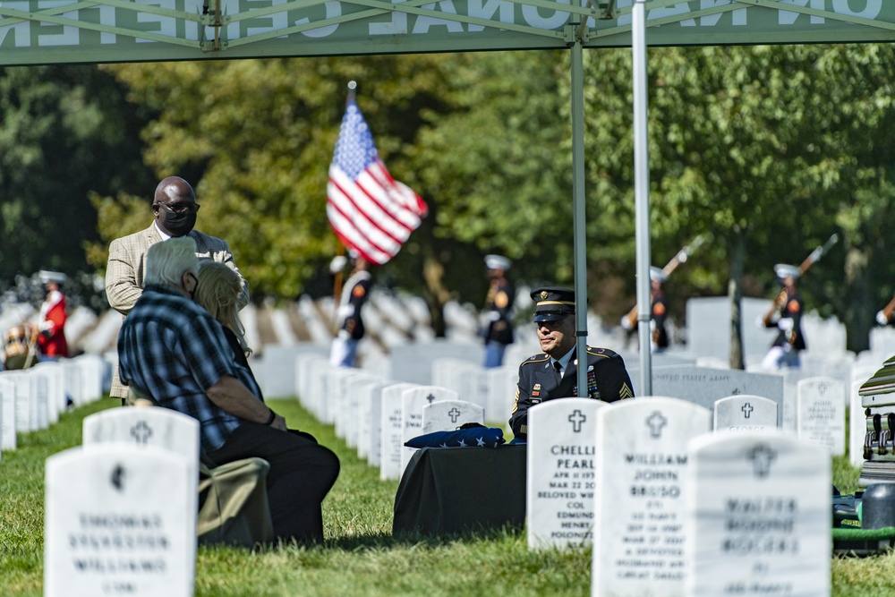 Modified Military Funeral Honors with Funeral Escort Are Conducted for U.S. Marine Corps First Class Harry Morrissey in Section 60