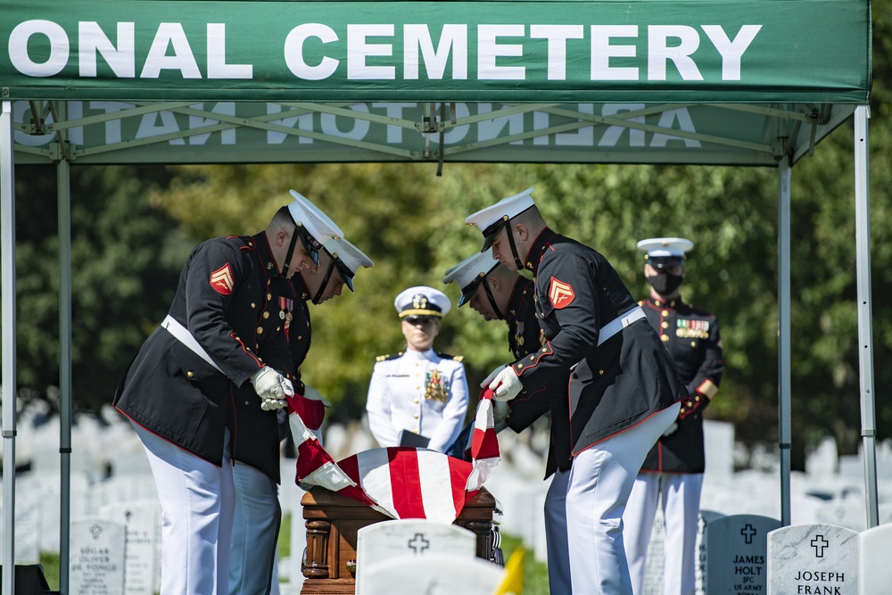 Modified Military Funeral Honors with Funeral Escort Are Conducted for U.S. Marine Corps First Class Harry Morrissey in Section 60