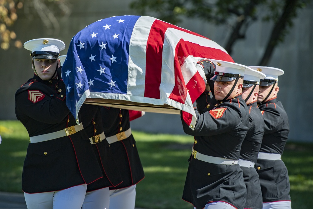 Modified Military Funeral Honors with Funeral Escort Are Conducted for U.S. Marine Corps First Class Harry Morrissey in Section 60