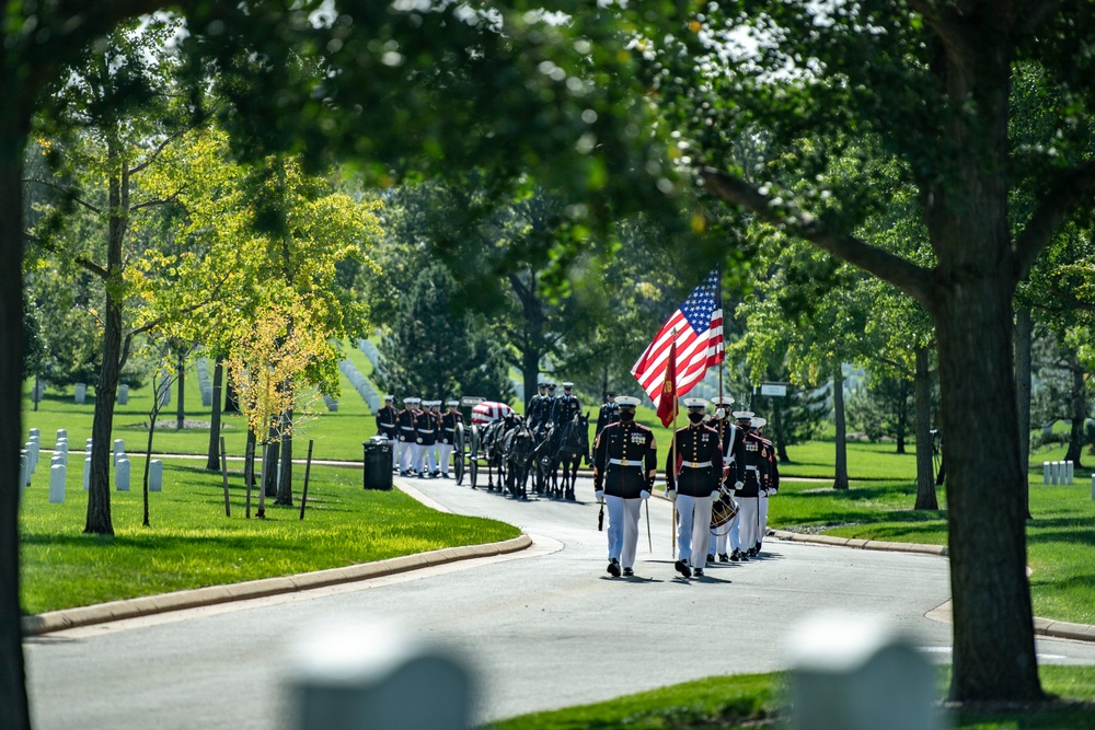 Modified Military Funeral Honors with Funeral Escort Are Conducted for U.S. Marine Corps First Class Harry Morrissey in Section 60