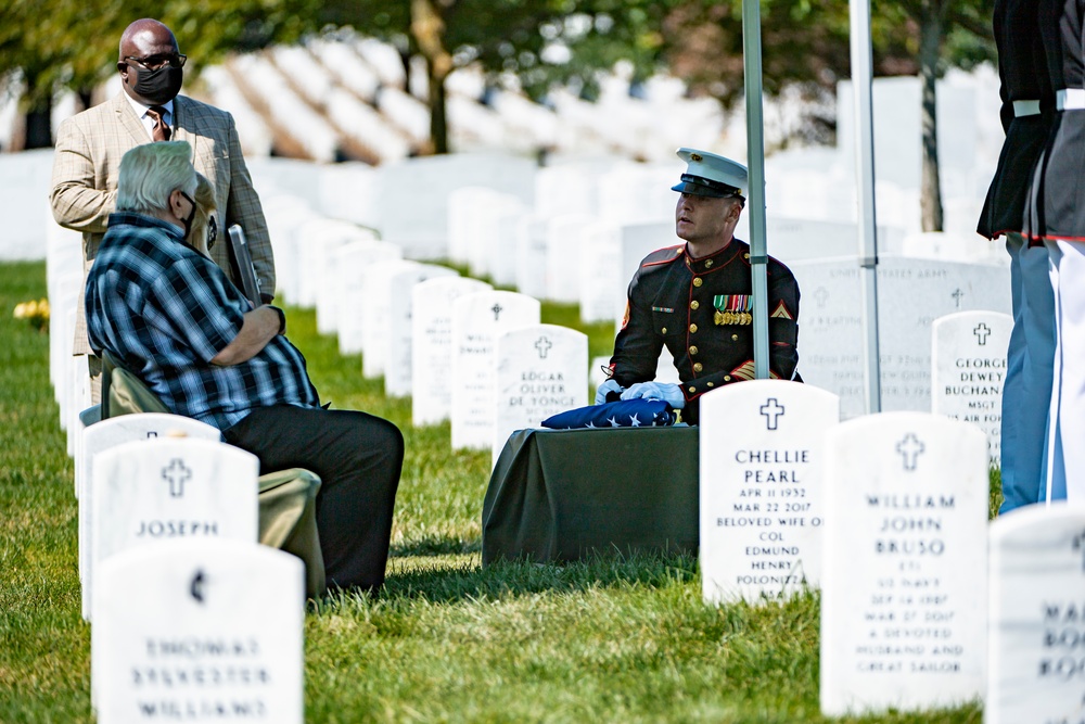 Modified Military Funeral Honors with Funeral Escort Are Conducted for U.S. Marine Corps First Class Harry Morrissey in Section 60