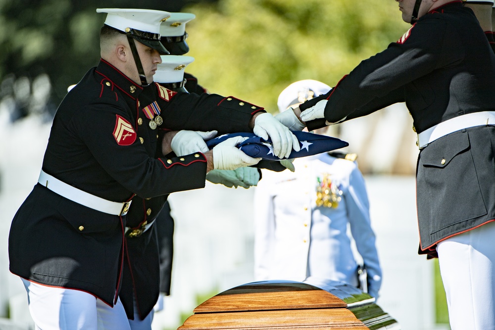 Modified Military Funeral Honors with Funeral Escort Are Conducted for U.S. Marine Corps First Class Harry Morrissey in Section 60