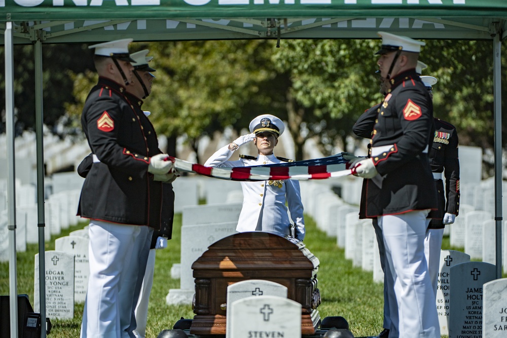 Modified Military Funeral Honors with Funeral Escort Are Conducted for U.S. Marine Corps First Class Harry Morrissey in Section 60