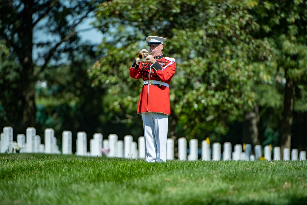 Modified Military Funeral Honors with Funeral Escort Are Conducted for U.S. Marine Corps First Class Harry Morrissey in Section 60