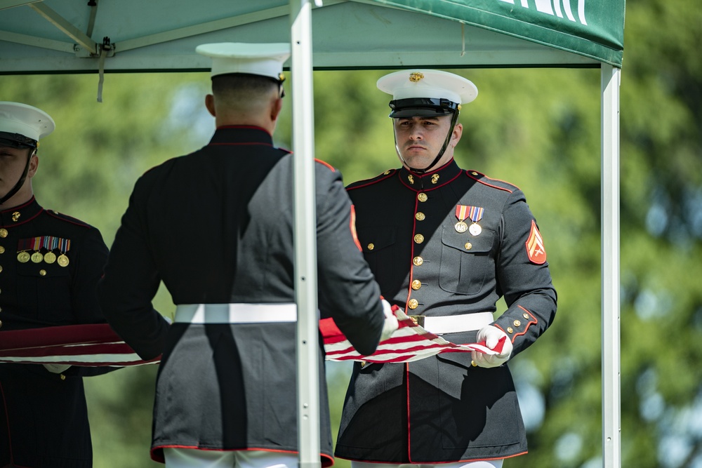 Modified Military Funeral Honors with Funeral Escort Are Conducted for U.S. Marine Corps First Class Harry Morrissey in Section 60