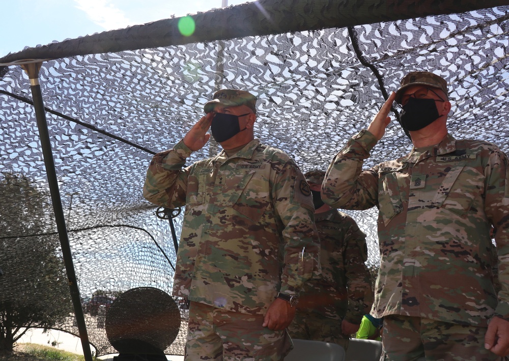 First women to pass the battalion colors in change of command ceremony in the Iowa Army National Guard