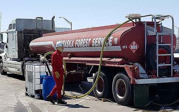Surplus DOD tanker truck used to haul ethanol for hand sanitizer for Nebraska emergency workers, schools