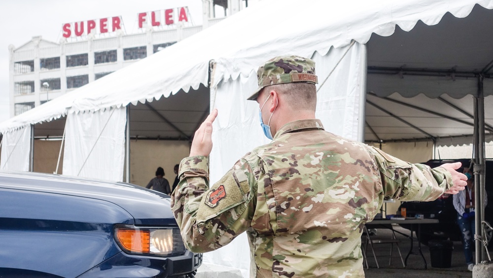 Missouri Airmen provide traffic management at COVID testing site