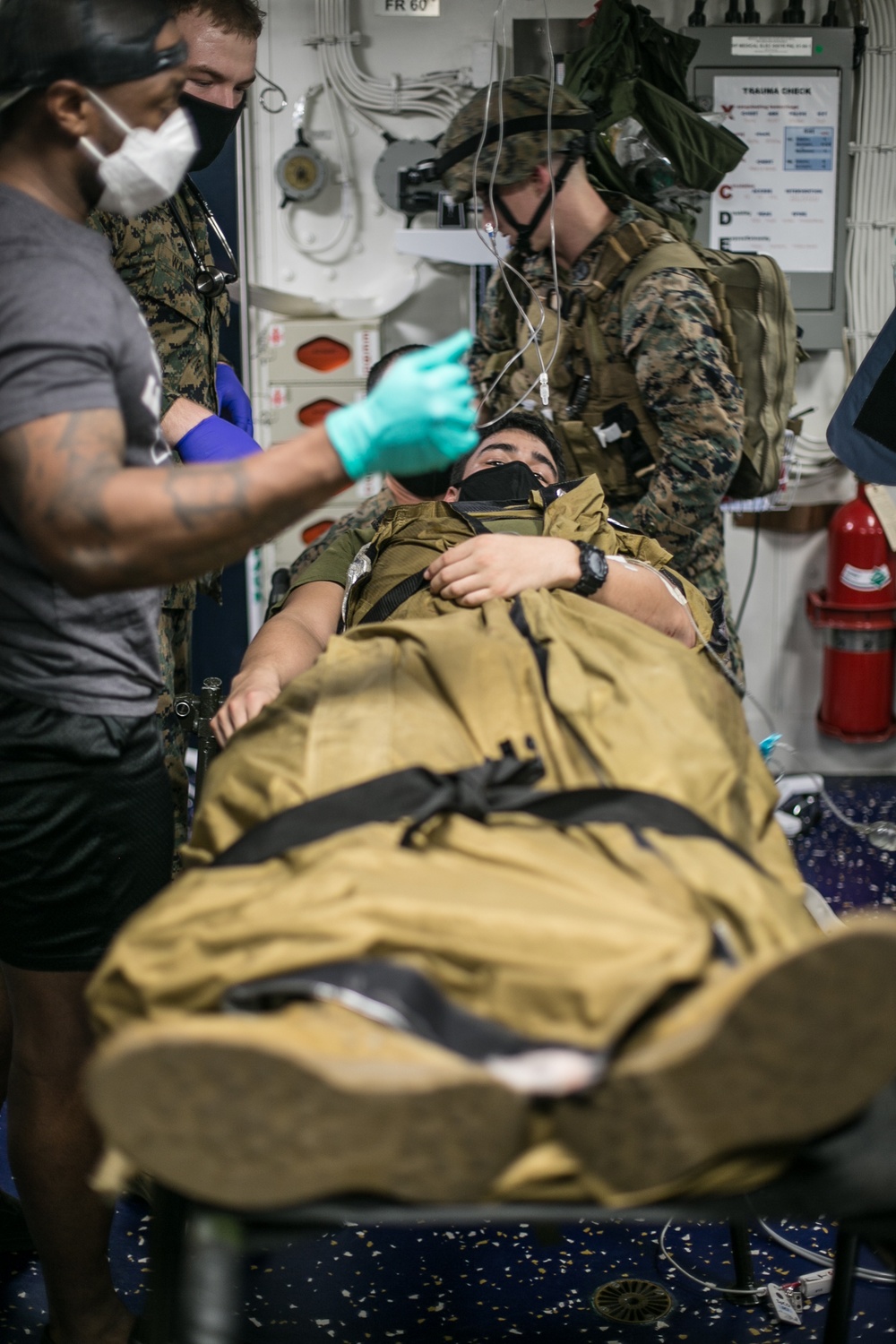 Medical staff conducts trauma drill aboard USS America