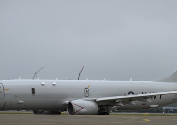 P-8 Poseidonb taxis down the runway