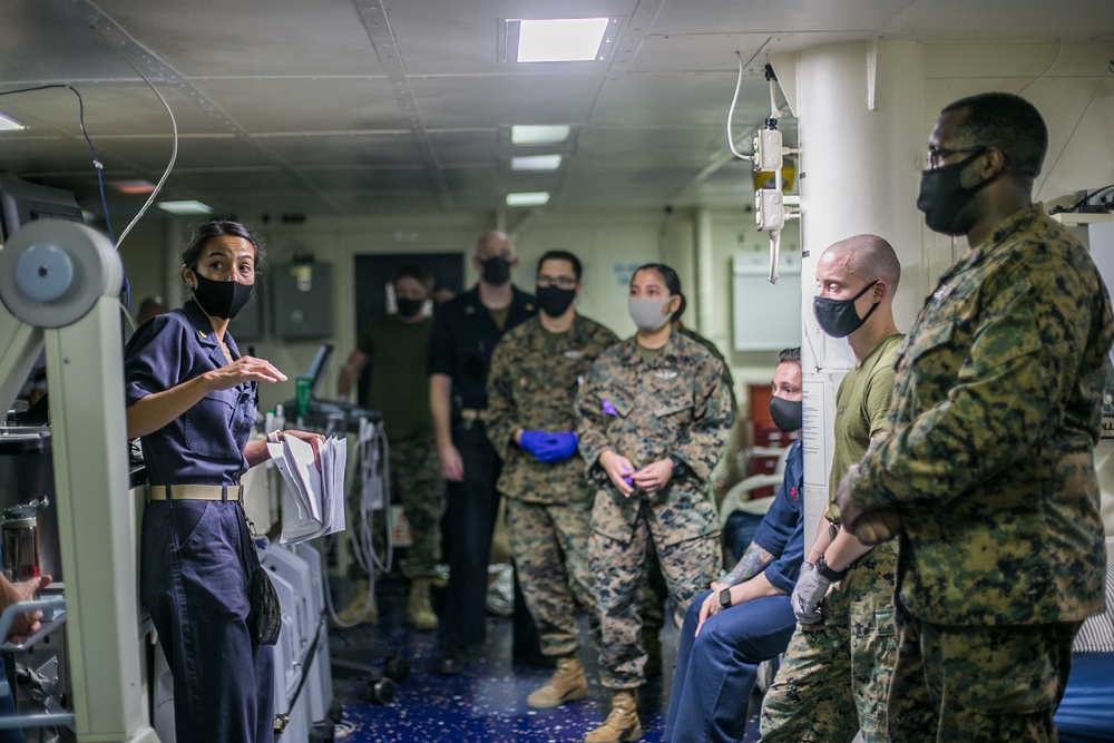 Medical staff conducts trauma drill aboard USS America