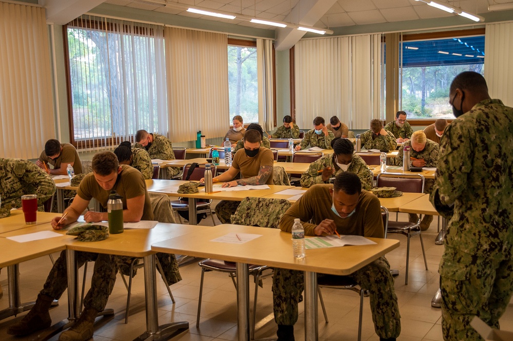 NMCB 133 Sailors Take Navy-Wide Exam