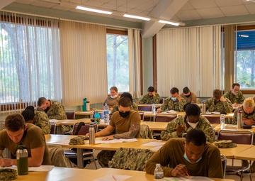 NMCB 133 Sailors Take Navy-Wide Exam