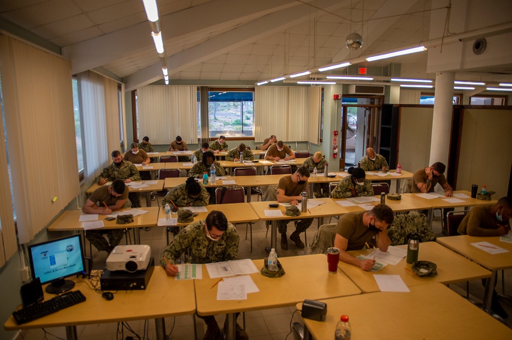NMCB 133 Sailors Take Navy-Wide Exam