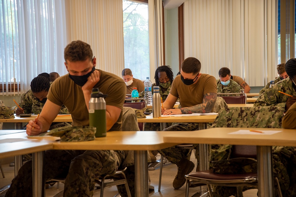 NMCB 133 Sailors Take Navy-Wide Exam
