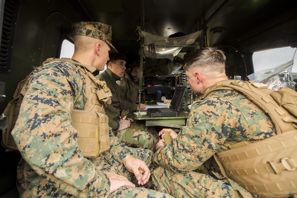 U.S. Marines, Dutch Marines Talk Mortars