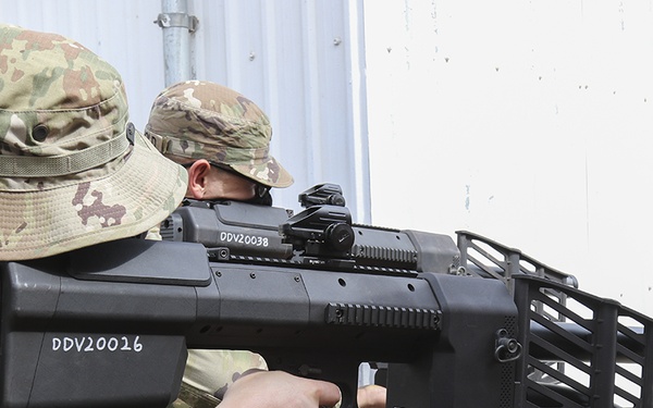 Soldiers with Bravo Company, 2nd Battalion, 135th Infantry Regiment conduct Counter Unmanned Aircraft Systems Training