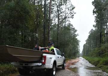 Coast Guard Sector Houston-Galveston Flood Response Team responds to flooded neighborhoods in Seminole, Alabama, following Hurricane Sally