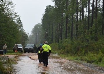 Coast Guard Sector Houston-Galveston Flood Response Team responds to flooded neighborhoods in Seminole, Alabama, following Hurricane Sally