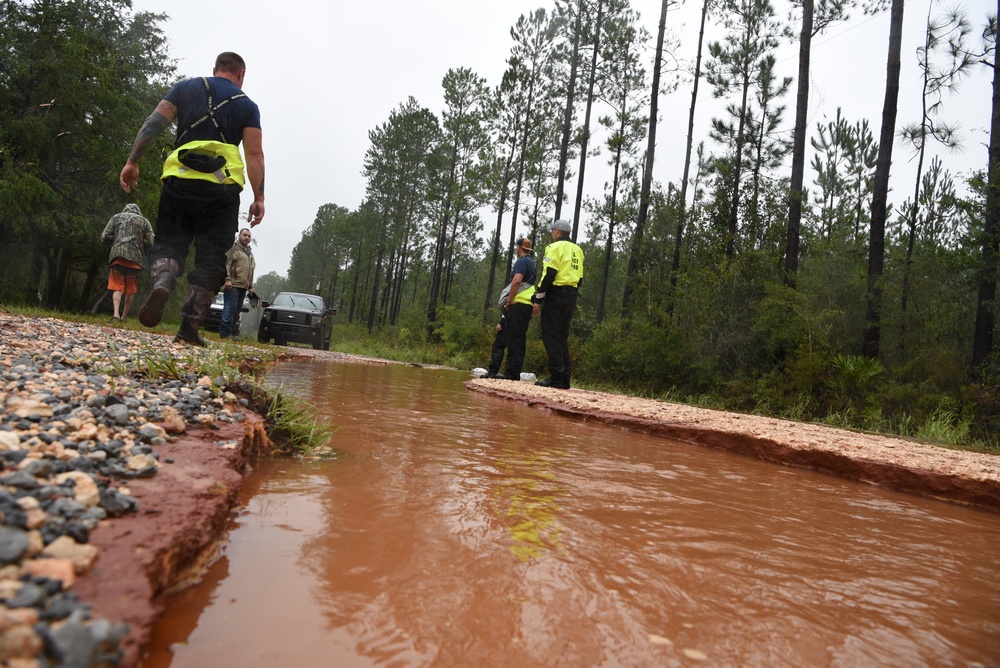 Coast Guard Sector Houston-Galveston Flood Response Team responds to flooded neighborhoods in Seminole, Alabama, following Hurricane Sally