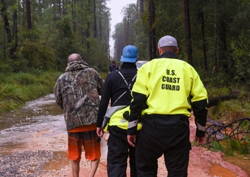 Coast Guard Sector Houston-Galveston Flood Response Team responds to flooded neighborhoods in Seminole, Alabama, following Hurricane Sally