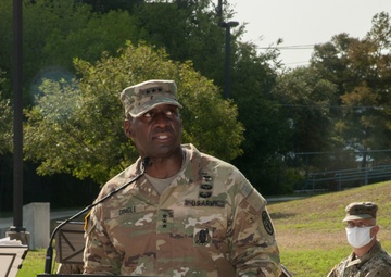 U.S. Army Surgeon General and Commander of Army Medical Command officiates the change of command of the Medical Readiness and Training Command