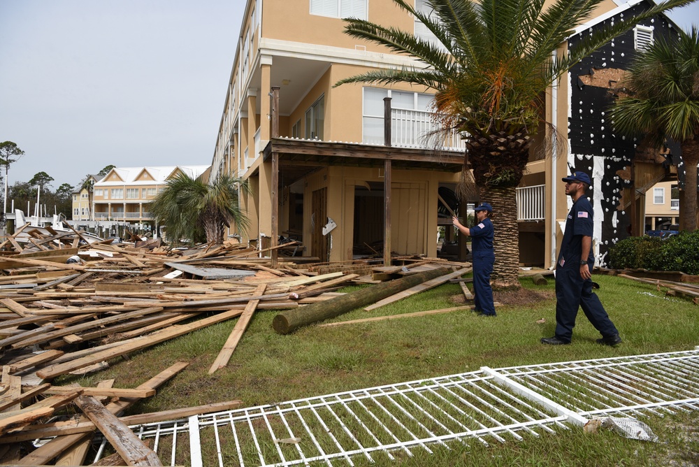 Coast Guard Sector Mobile Pollution Responders assess Hurricane Sally damage in Orange Beach, Alabama