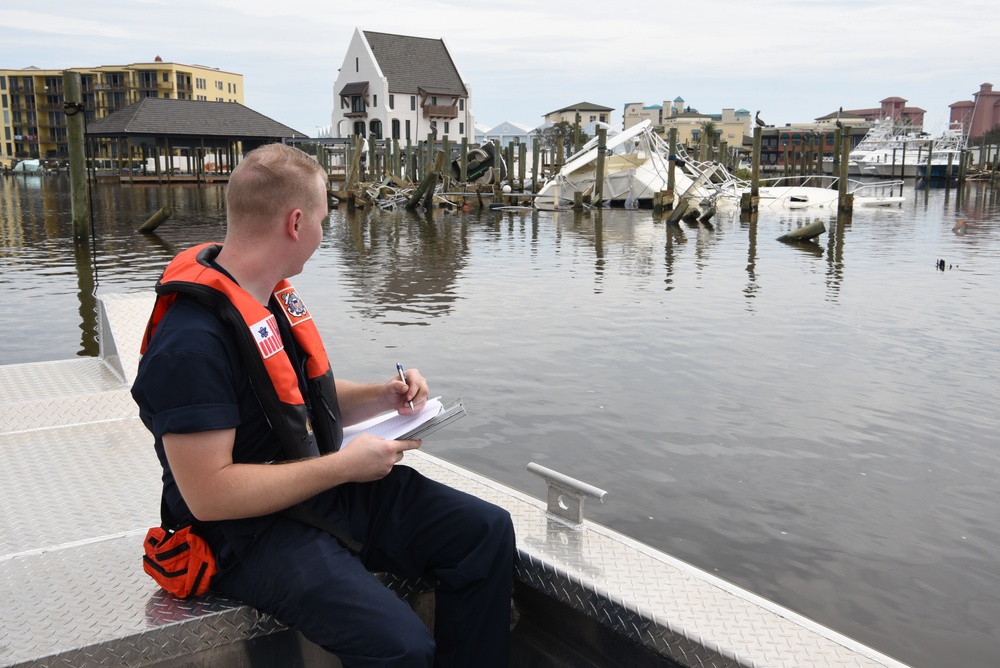 Coast Guard Sector Mobile Pollution Responders assess Hurricane Sally damage in Orange Beach, Alabama