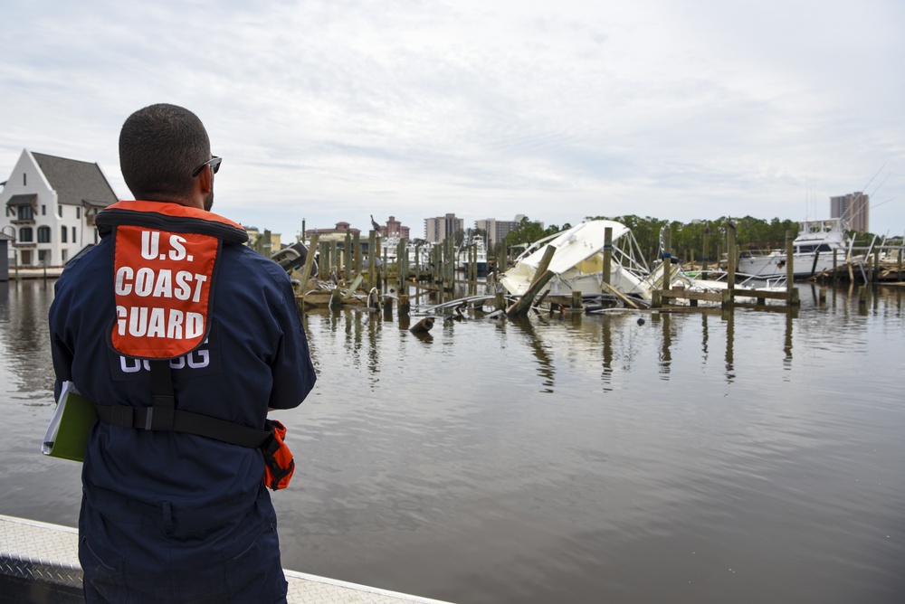 Coast Guard Sector Mobile Pollution Responders assess Hurricane Sally damage in Orange Beach, Alabama