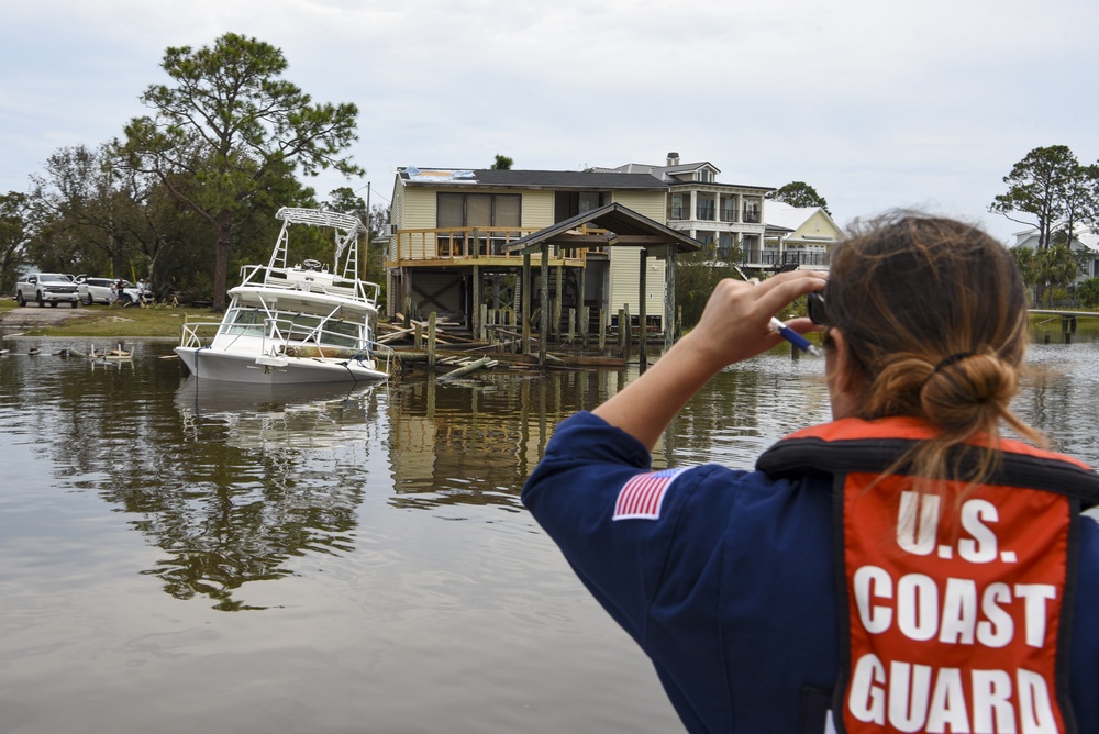 Coast Guard Sector Mobile Pollution Responders assess Hurricane Sally damage in Orange Beach, Alabama