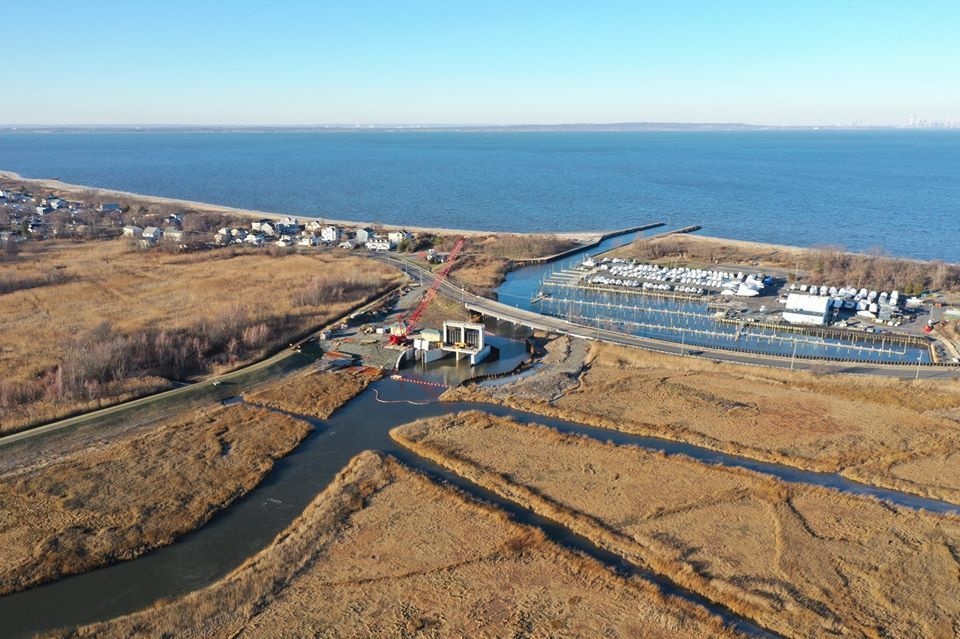 Aerial of the Port Monmouth Flood Risk Management Project