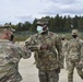U.S. Army Europe Commanding General coins Soldiers during Combined Resolve XIV