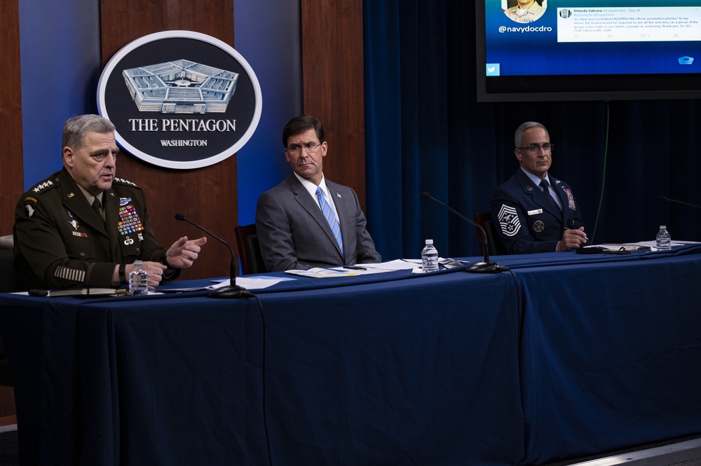 Secretary Esper, Chairman and Senior Enlisted Advisor Host Town Hall