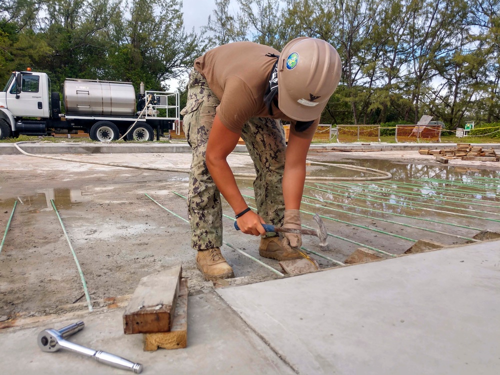 Seabees Construct Diego Garcia Tension Fabric Structure