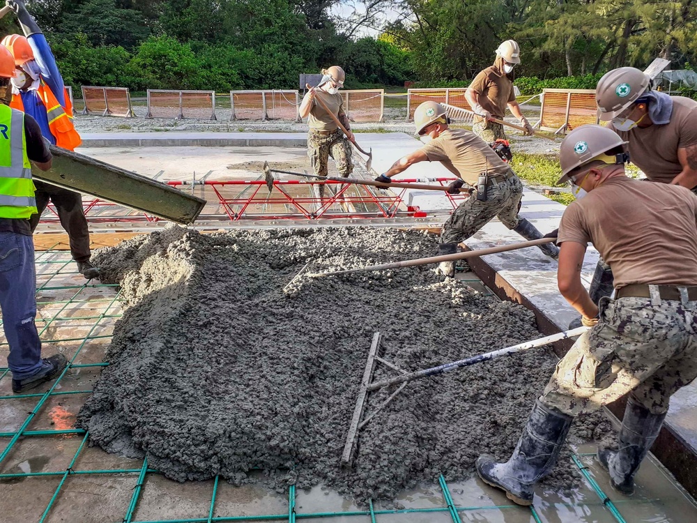 Seabees Construct Diego Garcia Tension Fabric Structure