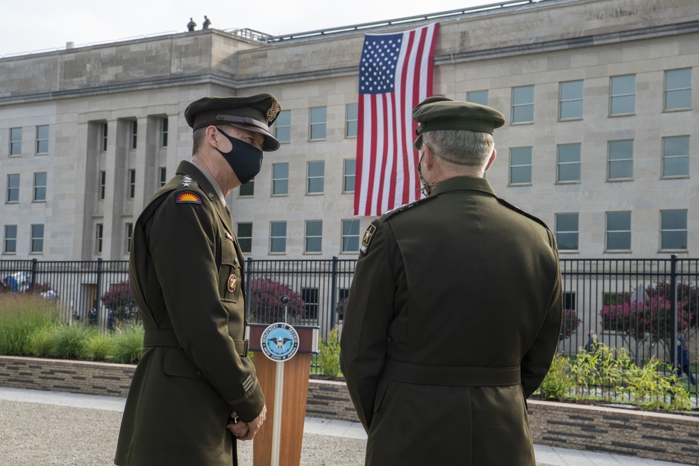 Esper, Milley Honor 9/11 Victims at Pentagon Memorial
